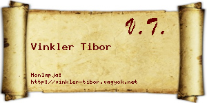 Vinkler Tibor névjegykártya